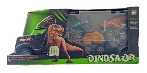 Camión Valija Guarda Coches Y 3 Autos Dinosaurios Monstruos