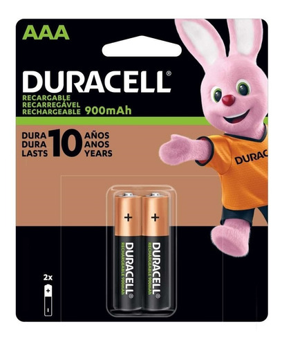 Pilas Pack X2 Aaa Duracell Recargable 900mah