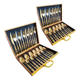 Set Cubiertos Dorados , Acero Inoxidable X 48 Piezas