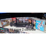 Ps3 Super Slim Com 2 Controle Play 3 Com Jogos Nf-e Garantia