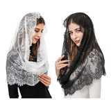 2 Peças De Renda, Mantilla, Velo Católico, Velo De Iglesia,