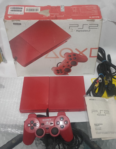 Sony Ps2 Slim Red Playstation 2 Vermelho Na Caixa Scph-90006