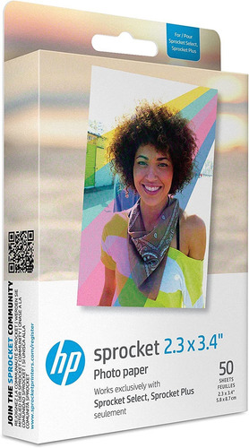 Hp Papel Fotográfico De 2,3x3,4 Reverso Adhesivo (50 Hojas)