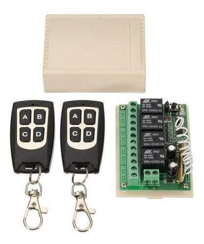 Control Remoto 4 Canales + Receptor Alarmas Puerta Distancia