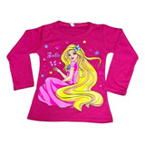 Camiseta Manga Larga Algodon Estampado Barbie