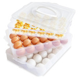 Soporte Para 72 Huevos Con Asa, Recipientes De Plástico De 3