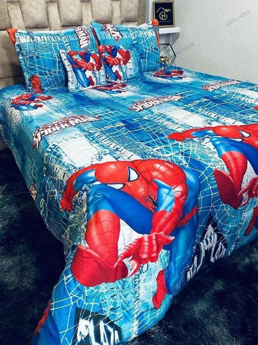 Edredón Acolchado Mario Bross Cama Sencilla 3 Piezas