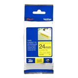 Cinta Brother Tzes651 Negro Sobre Amarillo 24mm X 8m