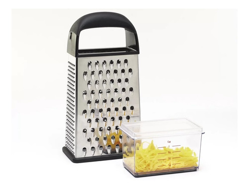 Rallador 4 Caras Acero Queso Recipiente Oxo Tienda Pepino