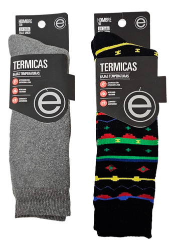 2 Pares Medias Térmicas 3/4 Hombre Elemento Baja Temperatura