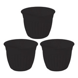 Kit 3 Mini Vaso Plástico Plantas Suculentas Cacto Jardim