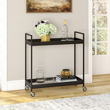 Carrito Bar Rectangular Negro 33'' Henn&hart