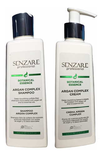 Senzare Shampoo Y Crema Argán - 300ml -12 Óleos-sin Sulfatos