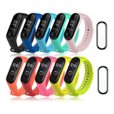 Correa Para Xiaomi Mi Band 3/4 Silicona 10 Piezas +2 Micas