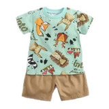 Conjunto Bebé Polera Y Short Animalitos 2 Y 3 Años