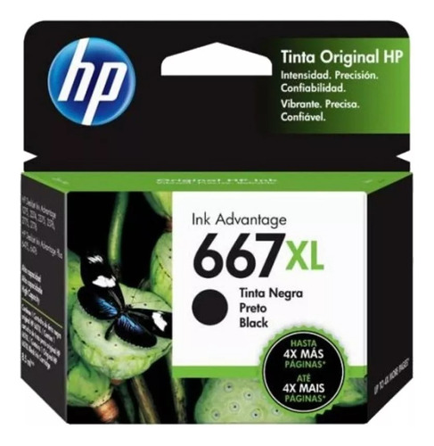  Cartucho Hp 667xl Negro 1275 2775 2778 2779  Original