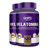 Kit 2 Melatonina + B6 Unilife 120 Cápsulas