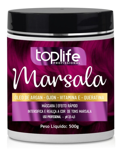 Máscara Tonalizante Toplife Color - 500g - Escolha A Sua Cor