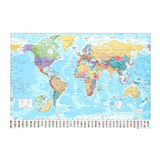 Mapa Del Mundo, Banderas De Los Países Con Pin Para Empujar,