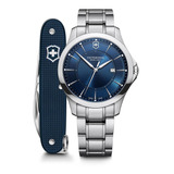 Reloj Alliance 40 Mm Azul Con Navaja Suiza Victorinox