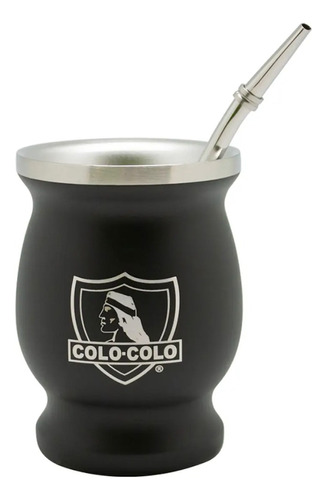 Taza Mate Colo Colo De Aluminio Con Bombilla Matero