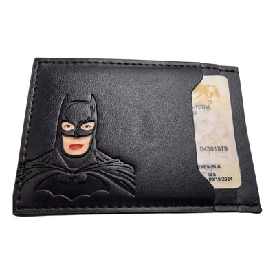 A Cartera Tarjetero Piel Batman Ine Negro Liso Tarjetas | MercadoLibre