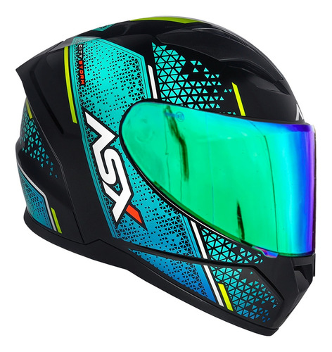 Capacete Moto Asx City Start Azul + Viseira Azul Extra