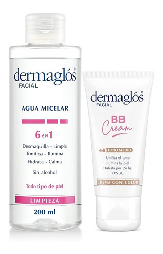 Dermaglós Agua Micelar 200 Ml + Bb Cream Tono Medio