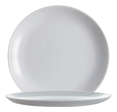 Plato Postre Luminarc Diwali 19 Cm Vidrio Templado Blanco X6