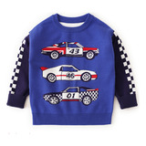 Otoño Niños De Algodón Racing Cartoon Pattern Sweater