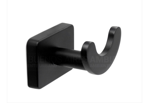 Percha Doble De Pared Resistente Baño Bronce Negro Mate 