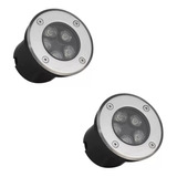 Kit 2 Spot Led Balizador Chão Piso 5w Embutir Branco Quente