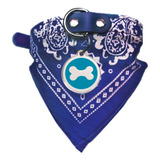 Collar Pañuelo Con Chapita Grabada Para Perro Bandana