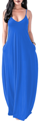 Maxi Vestido Slip Elegante Casual Dama Mujer Xally 30 Bolsas