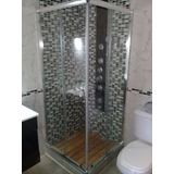 Cabina Ducha Cuadrada 80x80 Vidrio Templ 6mm Sin Receptáculo