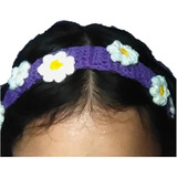 Diadema Crochet, Con 6 Flores