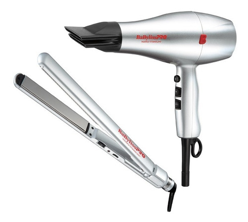 Babyliss Pro Combo Silver Nanotitanio Color Plateado