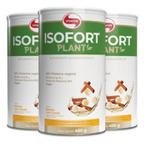 Kit 3 Whey Vegano Isofort Plant Vitafor 450g Banana Sabor Banana Com Canela