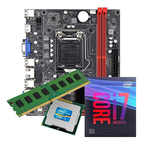 Kit I7 3770 + Placa Mãe B75 10/100/1000 + 4gb Memória C/ Nf