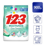 Detergente En Polvo 123 Multiusos Suave Sensación 900g