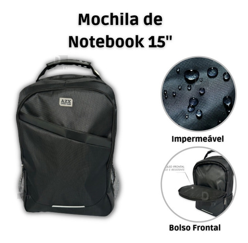 Mochila De Notebook 15'' Impermeável Reforçada Frete Grátis