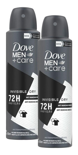 Kit 2 Desodorante Dove Men+care Aerossol Invisible Dry 150ml