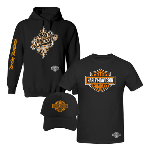 Paquete Sudadera + Playera + Gorra Harley Tribal