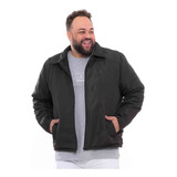 Jaqueta Preta Plus Size Masculina Casaco Forrado