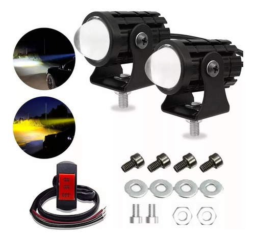 Par Luces Bicolor Faros Auxiliares Led De Para Moto+mandos