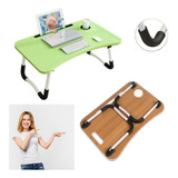 Mesa Dobrável P/ Notebook Verde Home Office Refeição Madeira