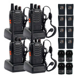 Kit X 4 Handies Baofeng Unibanda Bf-888s 16ch Uhf Negro