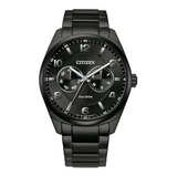 Citizen Dress Classic Corso Dial Black Ao9028-58e Color De La Correa Negro Color Del Fondo Negro