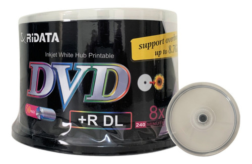 50 Un Dvd+r Dl Ridata Printable Dual Layer 8.5gb Ritek