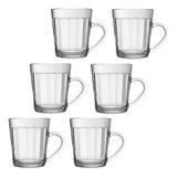 Caneca De Vidro Americano Conjunto 06 Unidades Nadir 270ml